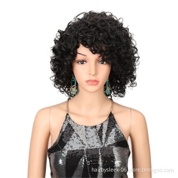 MAGIC Short Curly Wigs 10 Inch For Black Women Synthetic wholesale None Lace Wigs Ombre Curly Synthetic Wig Heat Resistant Hair
